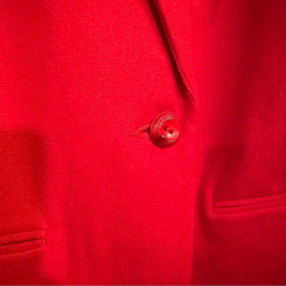 Vintage Sag Harbor Wool Blazer Red Women's Size 12 Lightweight Fall Winter